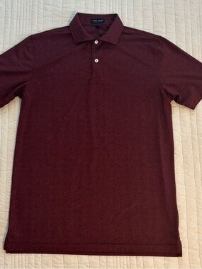 Peter Millar Burgundy Short-Sleeve Polo